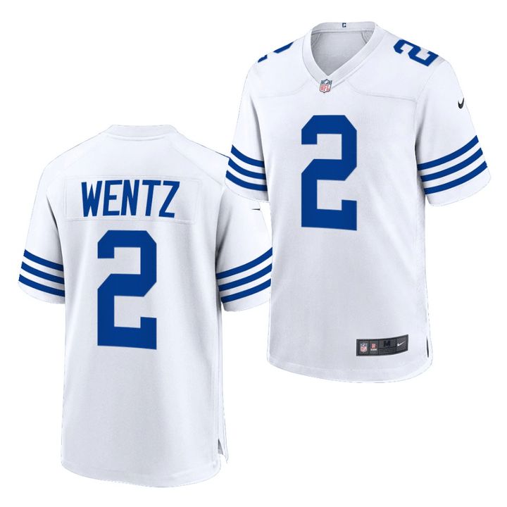 Men Indianapolis Colts 2 Carson Wentz Nike White Alternate Game NFL Jersey